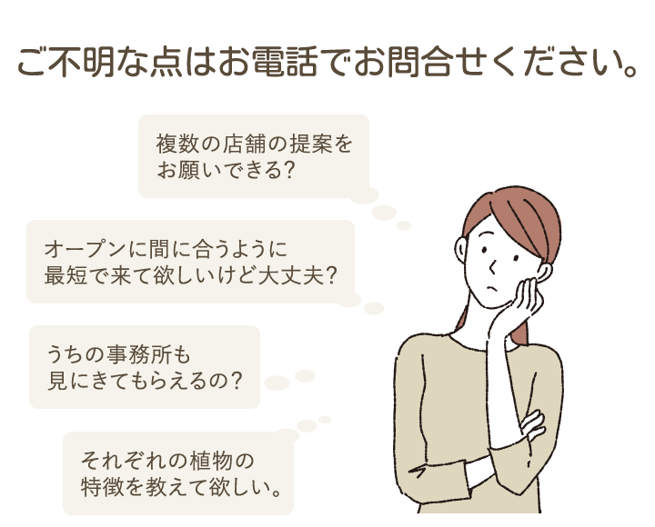 ご不明な点はお電話でお問合せください。